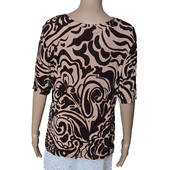 Chico's Travelers Top Women's multicolor Floral Acetate Slinky Knit Size 2 - Picture 5 of 6